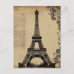 Carte Postale Tour Eiffel Paris Vintage