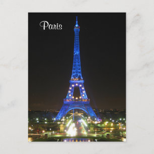 Carte Postale Tour Eiffel pittoresque de nuit