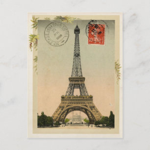 Carte Postale Tour Eiffel Reproduction Vintage