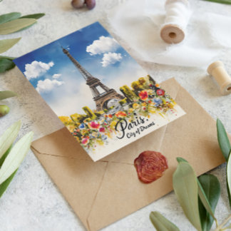 Carte Postale Tour Eiffel Rêve Aquarelle