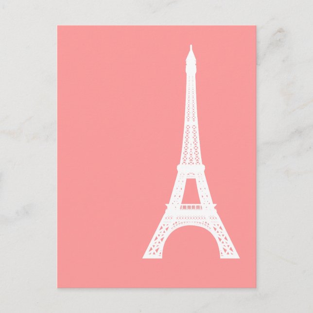 Carte Postale Tour Eiffel rose (Devant)