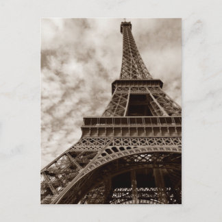 Carte Postale Tour Eiffel Sepia De Sous-Romance Paris Europe
