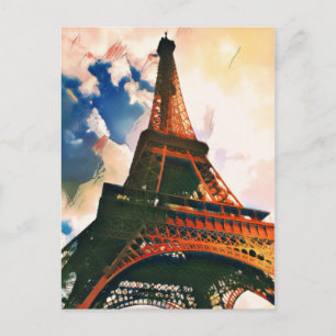 Carte Postale Tour Eiffel Ukiyo-e