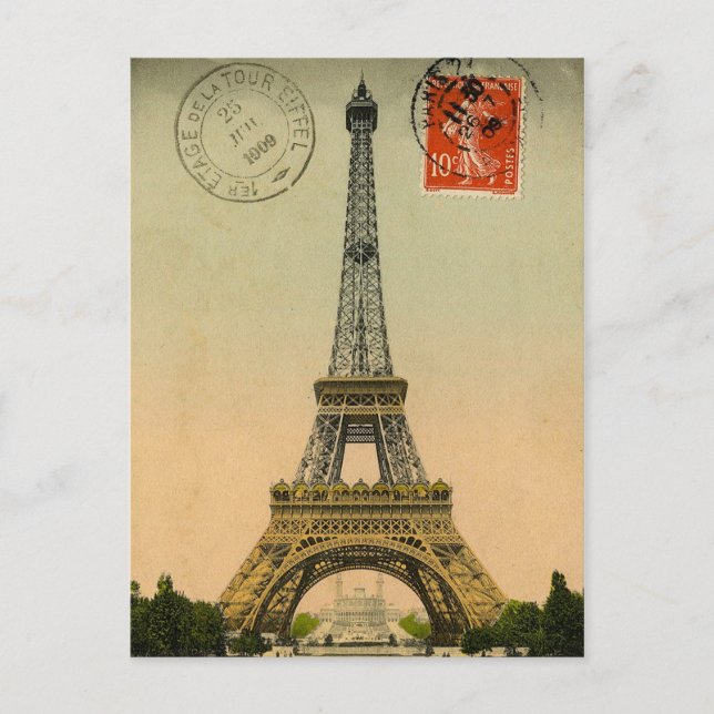 Carte postale Tour Eiffel vintage (Devant)