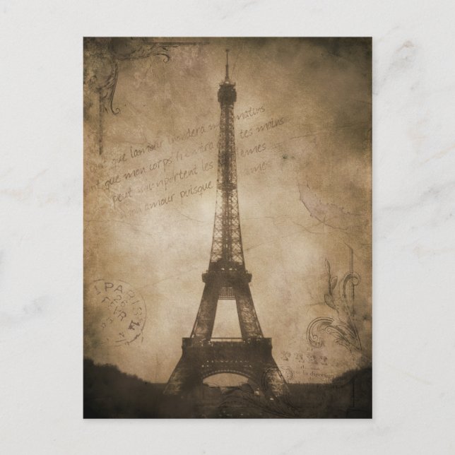 Carte Postale tour eiffel vintage (Devant)