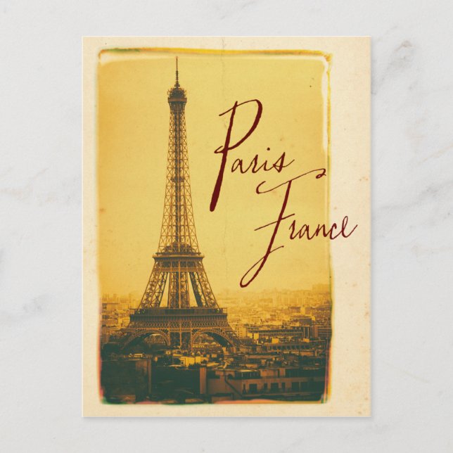 Carte Postale tour eiffel vintage (Devant)