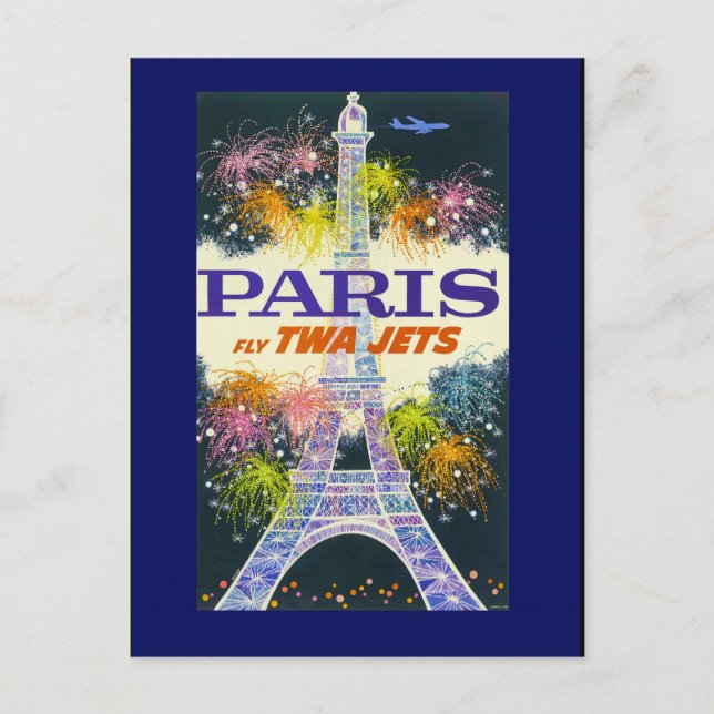 Carte Postale Tour Eiffel vintage à Paris (Devant)