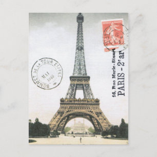 Carte Postale Tour Eiffel vintage...carte postale