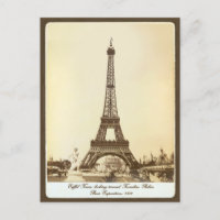 Tour Eiffel vintage Exposition de Paris 1889 Franc