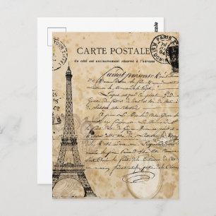 Carte Postale Tour Eiffel Vintage Paris
