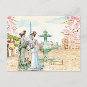 Carte Postale Tour Eiffel vintage Paris Dames