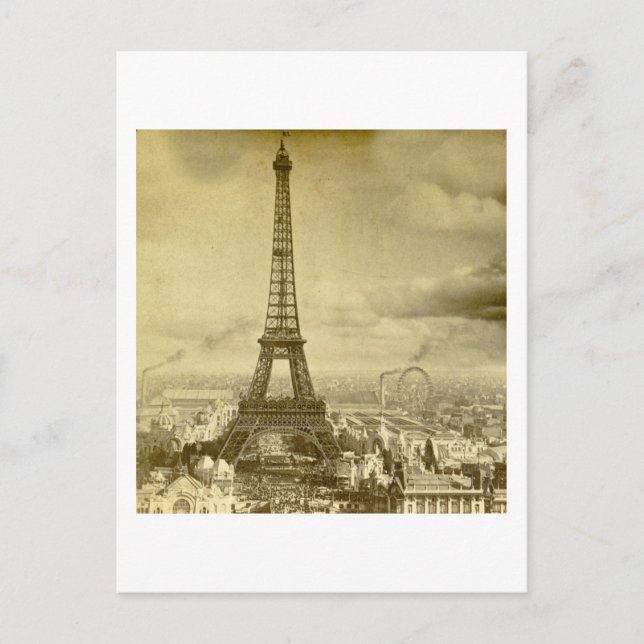 Carte Postale Tour Eiffel vintage Paris France 1889 (Devant)