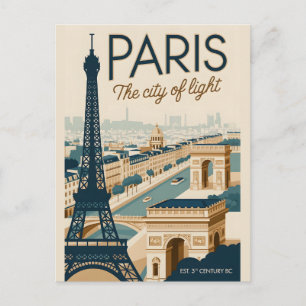 Carte Postale Tour Eiffel vintage Paris France Voyage Rétro