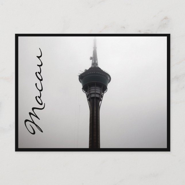 Carte Postale tour macau gris supérieur (Devant)