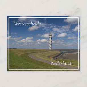 Carte Postale Tour radar Ossenisse, Zélande, Pays-Bas
