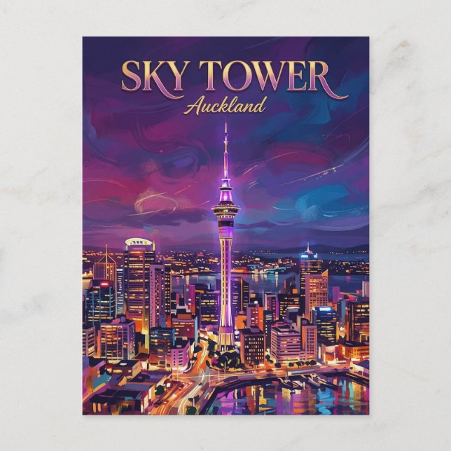 Carte Postale Tour Sky Nouvelle-Zélande (Devant)