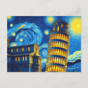 Carte Postale Tour Starry Night Leaning De Pise Italie