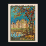 Carte Postale Touraine Château de Chambord Poster vintage 1913<br><div class="desc">Affiche de voyage vintage en Touraine en France. Publié en 1913. Veuillez noter que nos affiches sont des reproductions de haute qualité basées sur des scans professionnels, très haute résolution des originaux. Notre processus de retouche manuelle n'implique pas l'utilisation de filtres qui enlèvent les détails ou la texture d'origine que...</div>