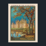 Carte Postale Touraine Château de Chambord Poster vintage 1913<br><div class="desc">Affiche de voyage vintage en Touraine en France. Publié en 1913. Veuillez noter que nos affiches sont des reproductions de haute qualité basées sur des scans professionnels, très haute résolution des originaux. Notre processus de retouche manuelle n'implique pas l'utilisation de filtres qui enlèvent les détails ou la texture d'origine que...</div>