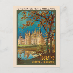 Carte Postale Touraine Château de Chambord Poster vintage 1913
