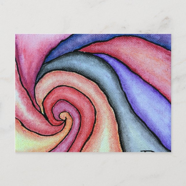 Carte Postale Tourbillon d'aquarelle (Devant)