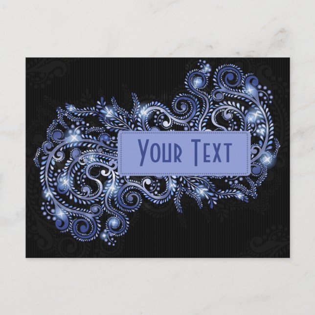 Carte Postale Tourbillon élégant bleu scintillant (Devant)