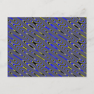 Carte postale Tourbillonnant bleu noir et jaune