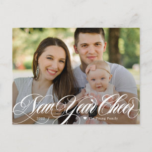 Carte postale tourbillonnant Cheer Happy New Year 