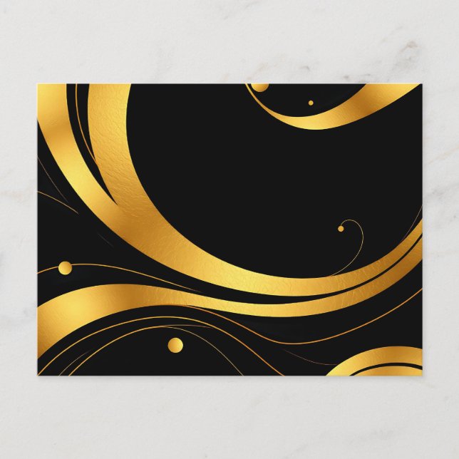 Carte Postale Tourbillons Abstraits avec Textures de Feuille d'O (Devant)