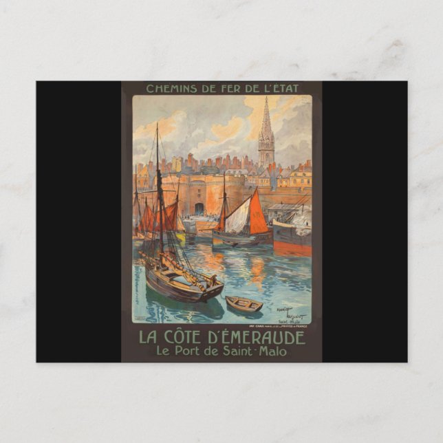 Carte Postale Tourisme de port de Saint Malo Cote d'Emeraude Vin (Devant)