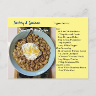 Carte Postale Tourkey Quinoa White Chili