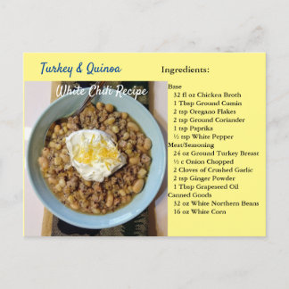Carte Postale Tourkey Quinoa White Chili