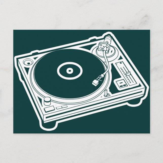 Carte Postale Tourne-disque de la vieille école (Devant)