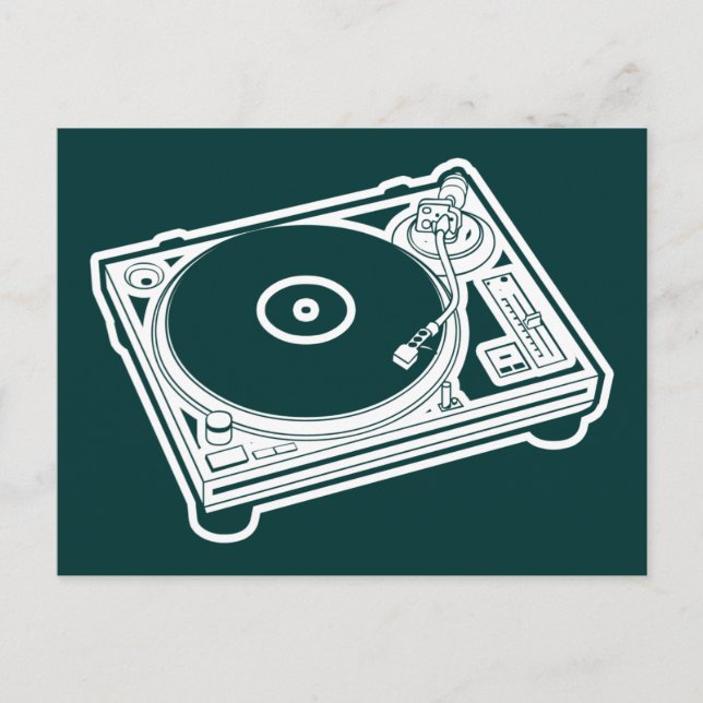 Carte Postale Tourne-disque de la vieille école (Devant)