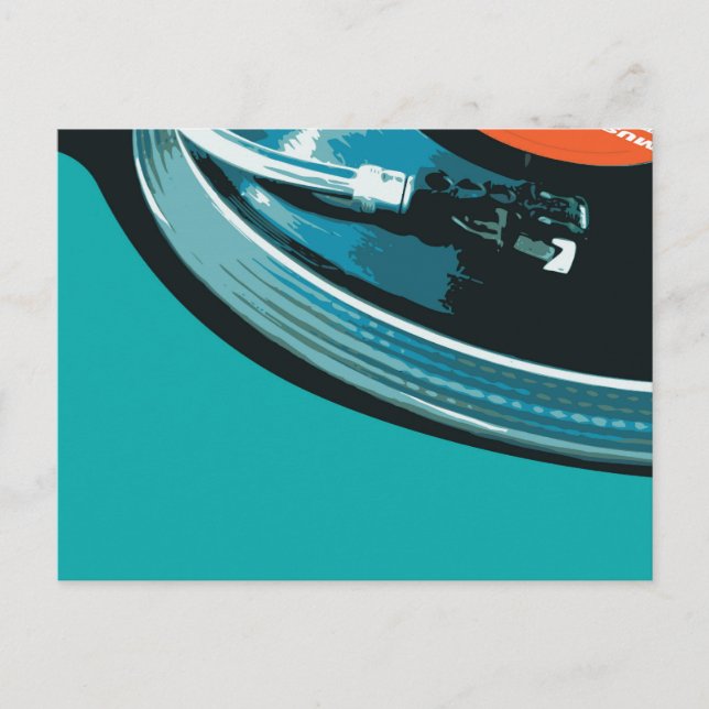 Carte Postale Tourne-disque de musique vinyle (Devant)