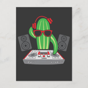 Carte Postale Tourne-disque DJ Music Pickle Electronic Rave Musi