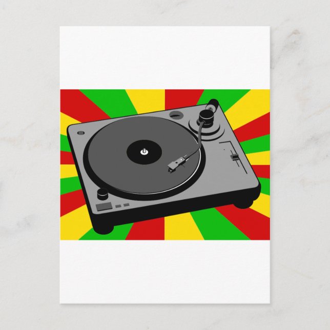 Carte Postale Tourne-disque Rasta (Devant)