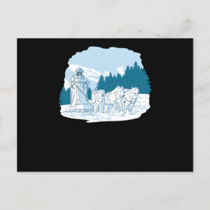 Carte Postale Tourneberge de chiens de traîneau à chiens de cour