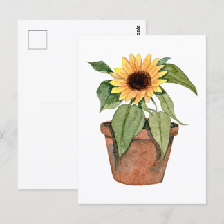 Carte Postale Tournesol à l'aquarelle