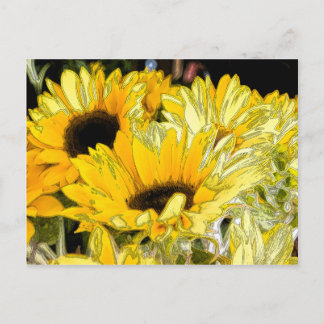 Carte Postale Tournesol artistique