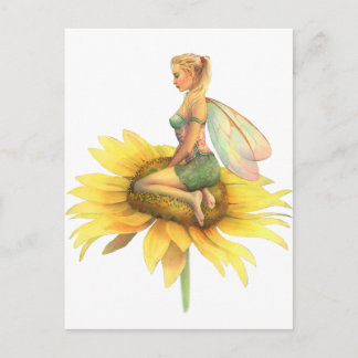 Carte Postale "Tournesol" Belle fleur Fée par Scot Howden