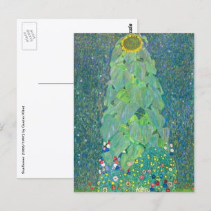 Carte Postale Tournesol de Klimt, Fleurs Vintages Art Nouveau