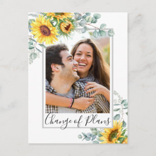 Carte Postale Tournesol Eucalyptus PHOTO Mariage Changement de p