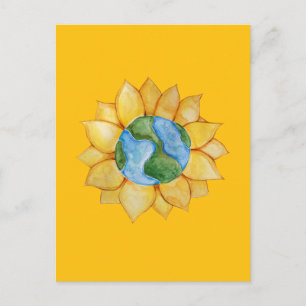 Carte Postale Tournesol Jour de la Terre Ensoleillé Été Terreux