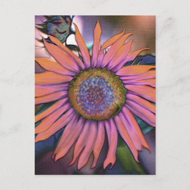 Carte Postale Tournesol psychédélique revisité (Devant)