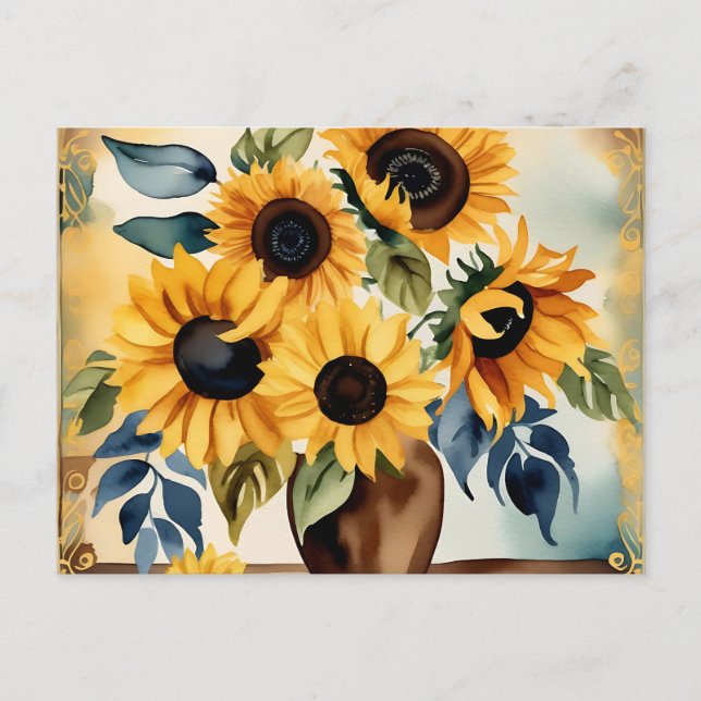 Carte Postale Tournesol vintage (Devant)