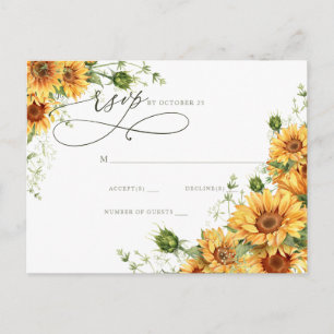 Carte Postale Tournesols Aquarelle Jardin de Campagne Floral RSV