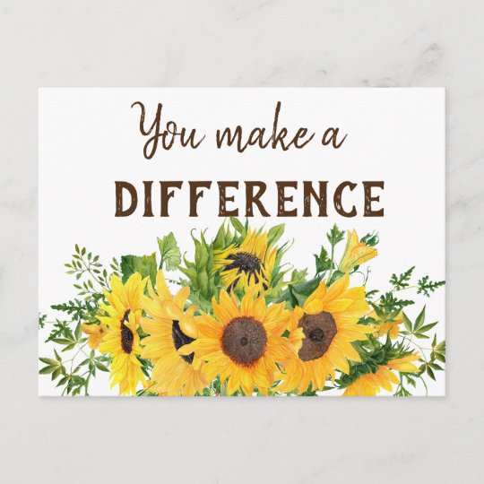 Carte Postale Tournesols Avec Vous Faites Une Citation Different Zazzle Fr