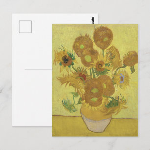 Carte Postale Tournesols de Van Gogh - Jaune vibrant sur jaune