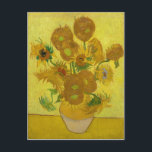 Carte Postale Tournesols de Van Gogh Peinture Art<br><div class="desc">Le jaune est la couleur du bonheur. Il a une signification particulière pour Van Gogh. Ce tableau,  dominé par la couleur jaune,  nous fait sentir l'énergie apportée par le soleil et la volonté de vivre.</div>